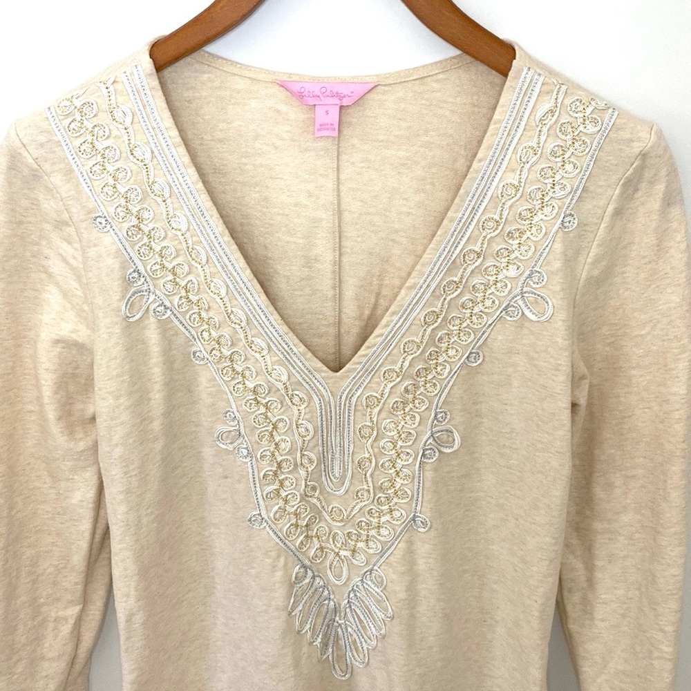Lilly Pulitzer Clarkson Dress in Heathered Camel Sz M - Picture 4 of 16